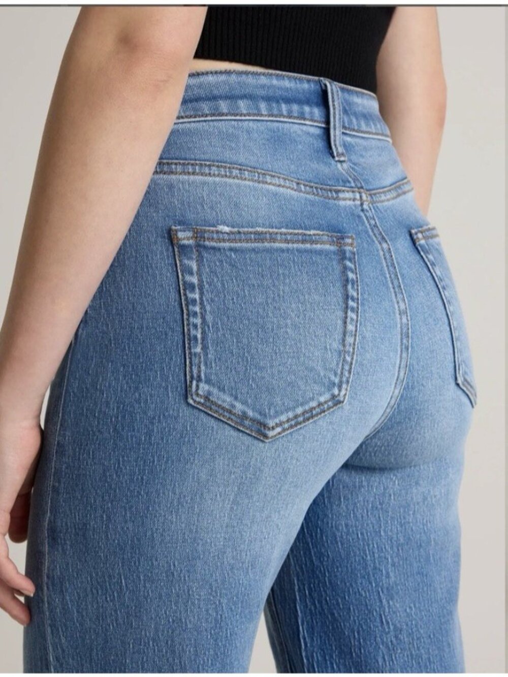Quince Bella Stretch Relaxed Straight Jeans Denim Atlantic Blue Size 32/30 - Picture 5 of 16